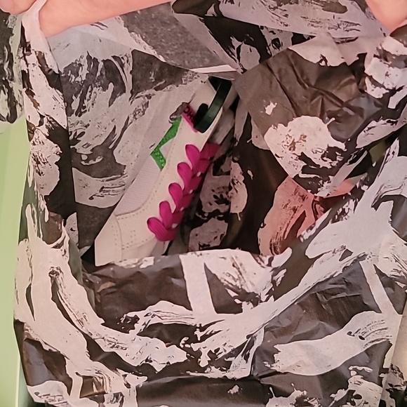 OFF WHITE, Low Vulcanized Sneaker, Men's, White/Magenta/Lime Green Canas & Suede - Picture 14 of 14